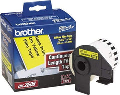 Brother - 2.4286" Wide x 600" Long, Yellow Film Label Tape - For PC Label Printers - Exact Tool & Supply
