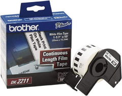 Brother - 1-3/32" Wide x 600" Long, White Film Label Tape - For PC Label Printers - Exact Tool & Supply