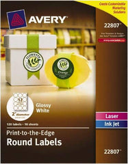 AVERY - 2" Wide x 2" Long, White Paper Multi-Purpose Label - For Laser/Inkjet Printers - Exact Tool & Supply