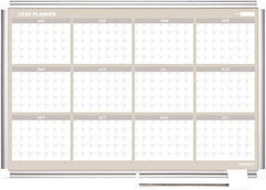 MasterVision - 36" High x 36" Wide Magnetic Dry Erase Calendar - Steel - Exact Tool & Supply