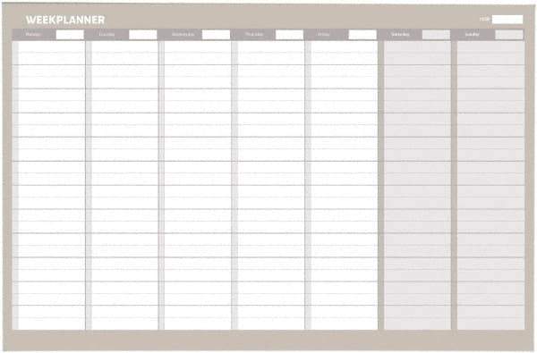 MasterVision - 24" High x 36" Wide Magnetic Dry Erase Calendar - Steel - Exact Tool & Supply