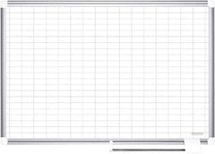 MasterVision - 48" High x 72" Wide Magnetic Dry Erase Calendar - Porcelain/Steel - Exact Tool & Supply