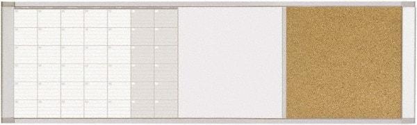 MasterVision - 18" High x 48" Wide Combination, Bulletin/Magnetic Dry Erase - Steel - Exact Tool & Supply