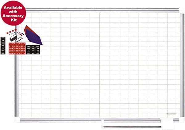MasterVision - 48" High x 72" Wide Magnetic Dry Erase Calendar - Steel - Exact Tool & Supply