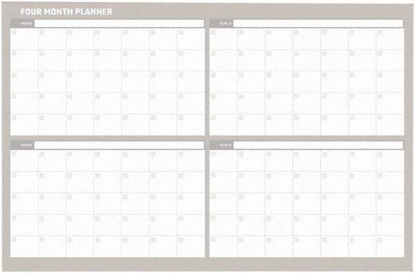 MasterVision - 24" High x 36" Wide Magnetic Dry Erase Calendar - Steel - Exact Tool & Supply