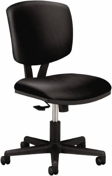 Hon - 40" High Task Chair - 25" Wide x 25-3/4" Deep, Leather Seat, Black - Exact Tool & Supply