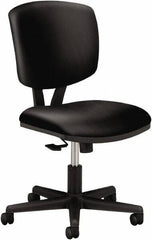 Hon - 40" High Task Chair - 25" Wide x 25-3/4" Deep, Leather Seat, Black - Exact Tool & Supply
