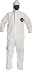 Disposable Coveralls: Size Small, 1.5 oz, SMS, Zipper Closure White, Serged Seam, Elastic Cuff, Elastic Ankle, ISO Non-Cleanroom Class