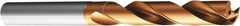 Sandvik Coromant - 4mm 141° Spiral Flute Solid Carbide Screw Machine Drill Bit - Multilayer TiAlN Finish, Right Hand Cut, 63/64" Flute Length, 2.5984" OAL, Split Point, Straight Shank, Through Coolant - Exact Tool & Supply