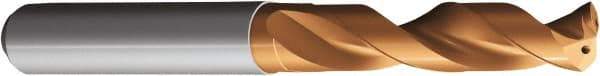 Sandvik Coromant - 12mm 140° Solid Carbide Jobber Drill - TiAlN Finish, Right Hand Cut, Spiral Flute, Straight Shank, 4.0158" OAL, Split Point - Exact Tool & Supply