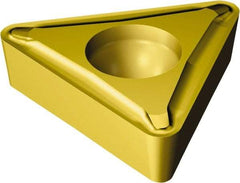 Sandvik Coromant - TCMT1.21.20 UF Grade 235 Carbide Turning Insert - TiCN/TiN Finish, 60° Triangle, 5/32" Inscr Circle, 5/64" Thick, 0.2mm Corner Radius - Exact Tool & Supply