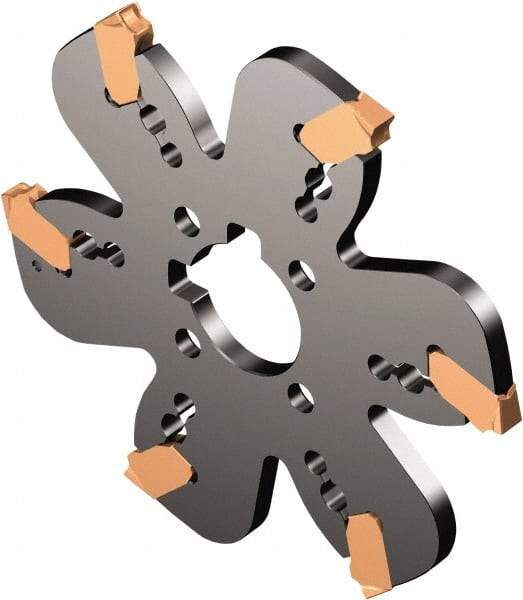 Sandvik Coromant - 0.0941" Cutting Width, 2.4252" Depth of Cut, 203.2mm Cutter Diam, 1-1/2" Hole Diam, Indexable Slotting Cutter - 1-1/2" Shank Diam, AQD..Y Toolholder, Right Hand Cutting Direction - Exact Tool & Supply