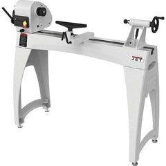 Jet - 28 Position, 14-1/2" Swing, 40" Distance Between Center, Cast Iron Woodworking Lathe - 2MT Head/Tailstock, 3/8" Spindle Hole, 400 to 3,000 RPM, 4" Quill Travel - Exact Tool & Supply