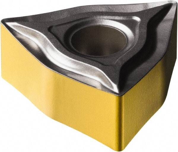 Sandvik Coromant - WNMG431 MF Grade 4325 Carbide Turning Insert - TiCN/Al2O3/TiN Finish, 80° Trigon, 1/2" Inscr Circle, 3/16" Thick, 1/64" Corner Radius - Exact Tool & Supply