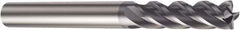 Sandvik Coromant - 16mm, 60mm LOC, 16mm Shank Diam, 124mm OAL, 4 Flute, Solid Carbide Square End Mill - Single End, TiAlN Finish, Spiral Flute, 37° Helix, Centercutting, Right Hand Cut, Right Hand Flute, Series CoroMill Plura - Exact Tool & Supply