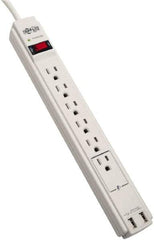 Tripp-Lite - 6 Outlets, 120 VAC15 Amps, 6' Cord, Power Outlet Strip - Floor, Keyhole Mount, 5-15 NEMA Configuration, 13" Strip - Exact Tool & Supply
