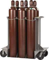 Little Giant - 50" Long x 24" Wide x 45" High, Gas Six Cylinder Wheeled Cart - Holds 6 Cylnders, Fits 9-1/4" Diameter Cylinders - Exact Tool & Supply