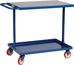 Little Giant - 600 Lb Capacity, 18" Wide x 29-1/2" Long x 35" High Shelf Cart - 2 Shelf, Steel, 2 Rigid/2 Swivel Casters - Exact Tool & Supply