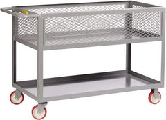 Little Giant - 1,200 Lb Capacity, 18" Wide x 35-1/2" Long x 35" High Deep Shelf Cart - 2 Shelf, Steel, 2 Rigid/2 Swivel Casters - Exact Tool & Supply
