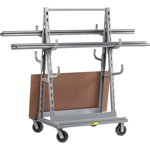 Little Giant - 2,000 Lb Capacity Steel Bar & Pipe Truck - Steel Deck, 40" OAW, 0" Platform Length, Phenolic Casters - Exact Tool & Supply