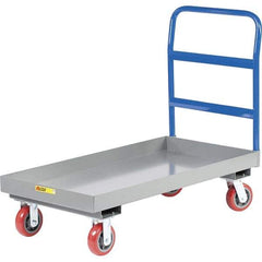 Little Giant - 3,600 Lb Capacity Steel Platform Truck - Steel Deck, 30" OAW, 60" Platform Length, Polyurethane Casters - Exact Tool & Supply