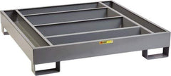Little Giant - 66 Gal Sump, 4,000 Lb Capacity, Steel Spill Deck or Pallet - 51" Long x 51" Wide x 6-1/2" High - Exact Tool & Supply