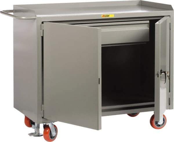 Little Giant - Mobile Service Bench - Steel, Gray, 53-1/2" Long x 26" Deep x 43" High - Exact Tool & Supply