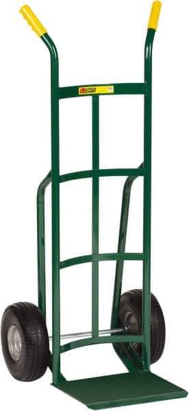 Little Giant - 600 Lb Capacity 49" OAH Hand Truck - Dual Handle, Steel, Flat-Free Microcellular Foam Wheels - Exact Tool & Supply