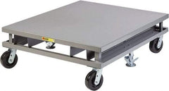 Little Giant - 3,600 Lb Capacity Steel Pallet Dolly with Fork Pockets - 48" Long x 40" Wide x 14-1/4" High, 6" Phenolic Wheels - Exact Tool & Supply
