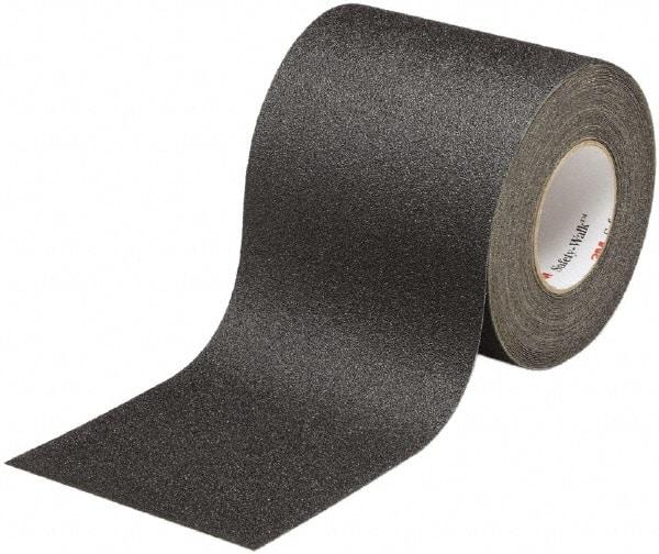 Ability One - Black Solid Color Anti-Slip Vinyl Tape - 4" Wide x 60' Long x 0.028" Thick, General Traffic - Exact Tool & Supply