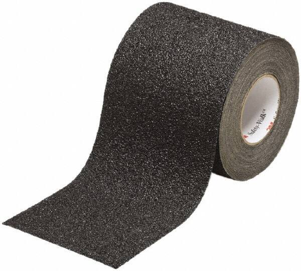 Ability One - Black Solid Color Anti-Slip Vinyl Tape - 6" Wide x 30' Long x 0.048" Thick, General Traffic - Exact Tool & Supply