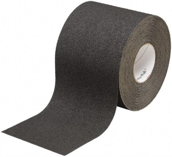 Ability One - Black Solid Color Anti-Slip Vinyl Tape - 4" Wide x 60' Long x 0.045" Thick, General Traffic - Exact Tool & Supply