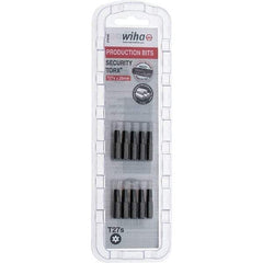 Wiha - 1/4" Drive T27 Tamperproof Torx Screwdriver Bit - 1" OAL, Tamper Resistant Bit - Exact Tool & Supply