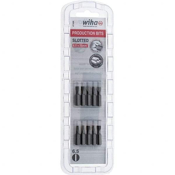 Wiha - Slotted Screwdriver Bits Reversible: NonReversible Blade Width (Inch): 1/4 - Exact Tool & Supply