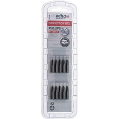 Wiha - #2, Phillips & Insert Screwdriver Bit - 1/4" Drive, 1" OAL - Exact Tool & Supply
