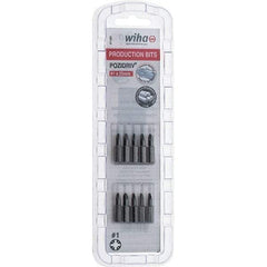 Wiha - 1/4" Drive, Pozidriv Screwdriver Bit - 1" OAL - Exact Tool & Supply