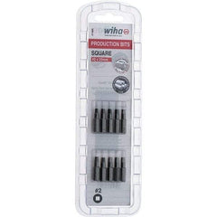 Wiha - 1/4" Drive, #2 Square Screwdriver Bit - 1" OAL - Exact Tool & Supply