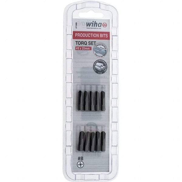 Wiha - 1/4" Drive, #8 Torq-Set Screwdriver Bit - 1" OAL - Exact Tool & Supply