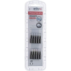 Wiha - 1/4" Drive, #6 Spanner Screwdriver Bit - 1" OAL - Exact Tool & Supply