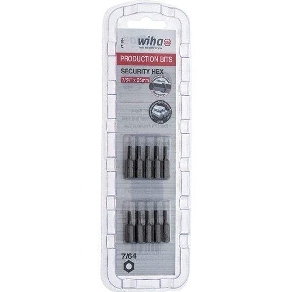 Wiha - 25mm Hex Screwdriver Bit - 1/4" Drive, 1" OAL - Exact Tool & Supply