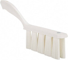 Vikan - 3.9" Bristle Length, Polyester Cleaning & Finishing Brush - 3" Long x 6-1/2" Wide Head, 13" OAL, Easy Grip Handle, White, Polypropylene Block - Exact Tool & Supply