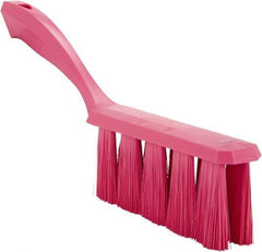 Vikan - 3.9" Bristle Length, Polyester Cleaning & Finishing Brush - 3" Long x 6-1/2" Wide Head, 13" OAL, Easy Grip Handle, Pink, Polypropylene Block - Exact Tool & Supply