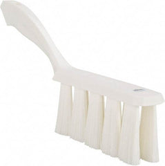 Vikan - 3.9" Bristle Length, Polyester Cleaning & Finishing Brush - 3" Long x 1-1/2" Wide Head, 13" OAL, Easy Grip Handle, White, Polypropylene Block - Exact Tool & Supply