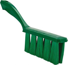 Vikan - 3.9" Bristle Length, Polyester Cleaning & Finishing Brush - 3" Long x 1-1/2" Wide Head, 13" OAL, Easy Grip Handle, Green, Polypropylene Block - Exact Tool & Supply