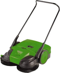 Bissell - 38" Sweeping Width, Triple Brush Sweeper - Self Propelled, Plastic Wheels, Nylon Bristles, 13 Gal Capacity - Exact Tool & Supply