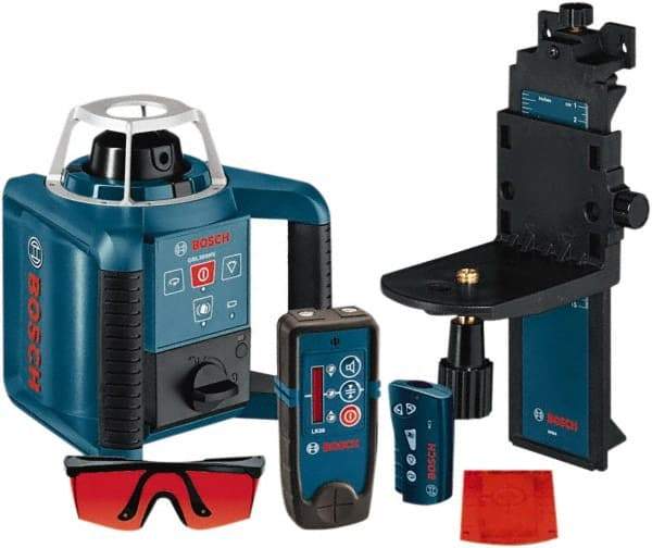 Bosch - 1,000' Measuring Range, 1/8" at 100' Accuracy, Self-Leveling Horizontal & Vertical Rotary Laser - ±5° Self Leveling Range, 1 Beam, 2-D Battery Included - Exact Tool & Supply