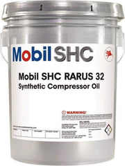 Mobil - 5 Gal Pail, ISO 32, Air Compressor Oil - 30.6 Viscosity (cSt) at 40°C, 5.6 Viscosity (cSt) at 100°C - Exact Tool & Supply