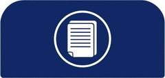 Rubbermaid - Trash Can Decal Message: Paper - English, Text on Color, Blue, Indoor & Outdoor, Apply to Metal, 1-25/32" Wide x 8-1/2" High - Exact Tool & Supply