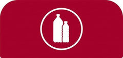 Rubbermaid - Trash Can Decal Message: Plastic - English, Text on Color, Red, Indoor & Outdoor, Apply to Metal, 1-25/32" Wide x 8-1/2" High - Exact Tool & Supply