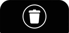 Rubbermaid - Trash Can Decal Message: Landfill - English, Text on Color, Black, Indoor & Outdoor, Apply to Metal, 1-25/32" Wide x 8-1/2" High - Exact Tool & Supply